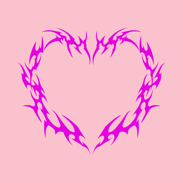 Neo tribal pink heart y2k sharp