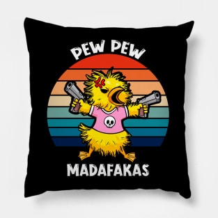 Pew Pew Madafakas: Adorable Duck with Guns Pillow