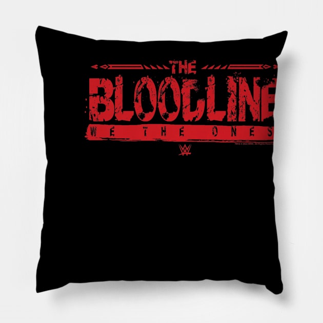 The Bloodline We The Ones Bold Distressed Red Text Logo Pillow by Holman