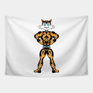 Calvin and Hobbes - Cool Muscles with a Cute Smile Tapestry