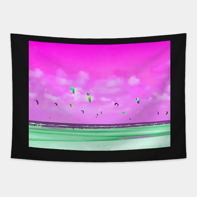 Wide Kite Beach No. 3 Tapestry by asanaworld