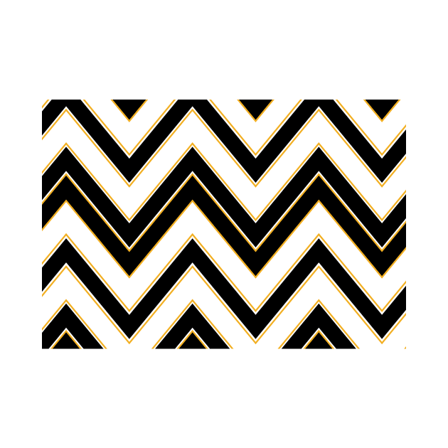 Art Deco Zigzag Golden Pattern by ValentinoVergan