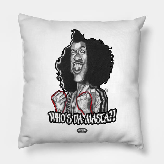 Sho Nuff (B & W) Pillow by AndysocialIndustries