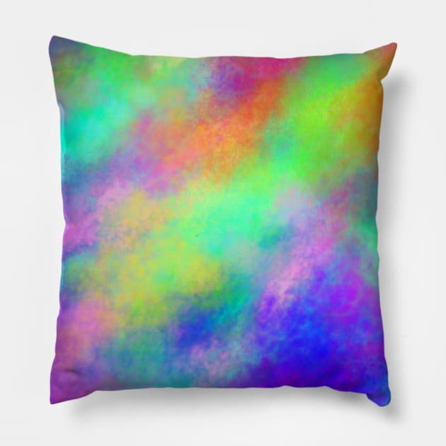 Rainbow Candy Wispy Sky Pillow by Art by Deborah Camp