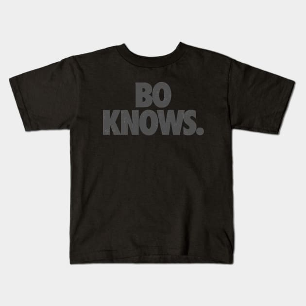 Bo knows gray vintage text logo