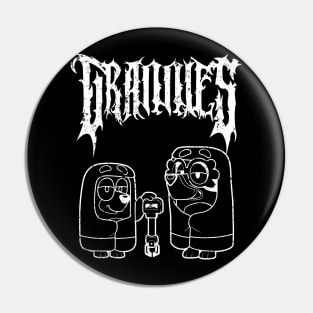 Death Metal Bluey Grannies Pin