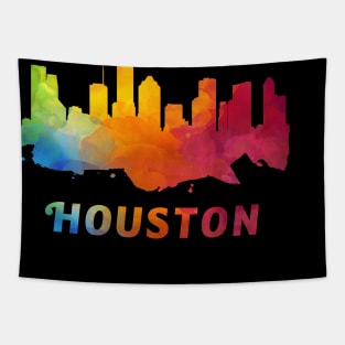 Houston Skyline Watercolor Style Tapestry