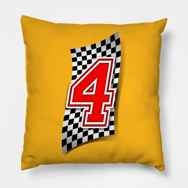 Racer Number 4 Pillow by Adatude