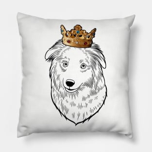 Pyrenean Shepherd Dog King Queen Wearing Crown Pillow