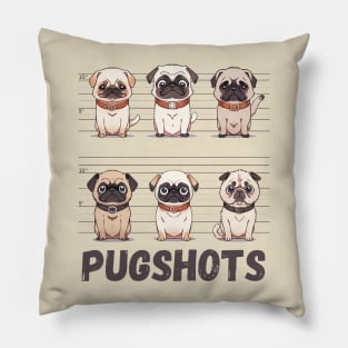 Funny Pug Shirt Pugshots Mugshot Shirt Funny Pug Tee For Pug Mom Gift Cute Dog Lover T-Shirt Animal Lover Pug Lover Tee Pug T Shirt Pillow