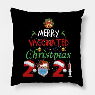 Merry Vaccinated Christmas 2021 Pillow