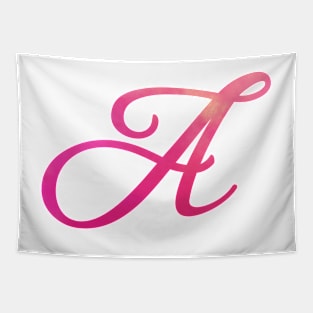 Letter A Monogram, Pink Color Personalized Design Tapestry