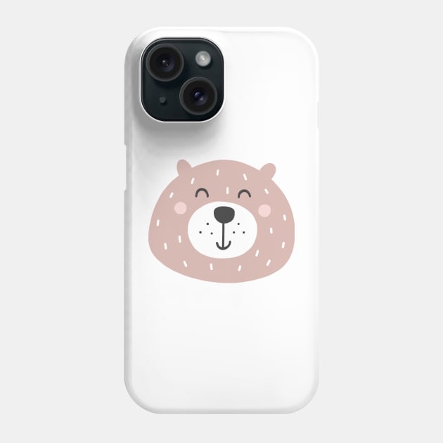 Cute Smiling Pink Bear Phone Case by greenoriginals