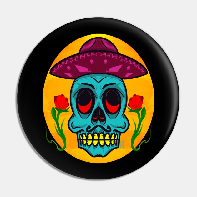 Mariachi Skull Pin by Chillateez 