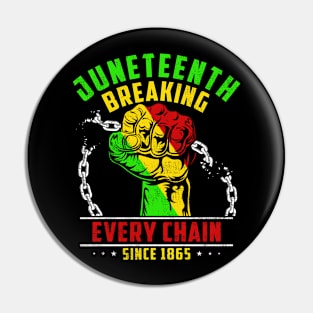 Juneteenth Breaking Every Chain Since 1865 Pin