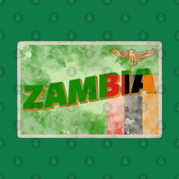 Zambia vintage style retro souvenir by DesignerPropo