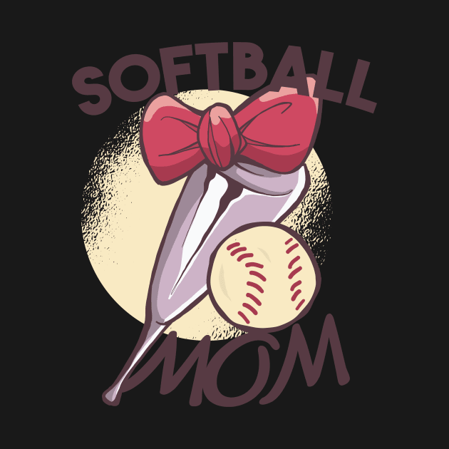 Softball Mom Cute Sports Social Distancing FaceMask for Mother of Ball Player by gillys