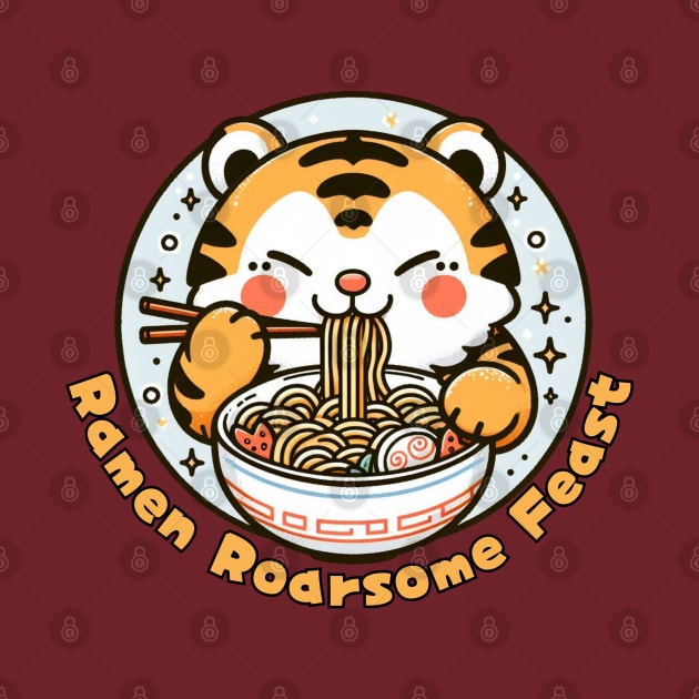 Ramen life Bengal cute tiger by Japanese Fever