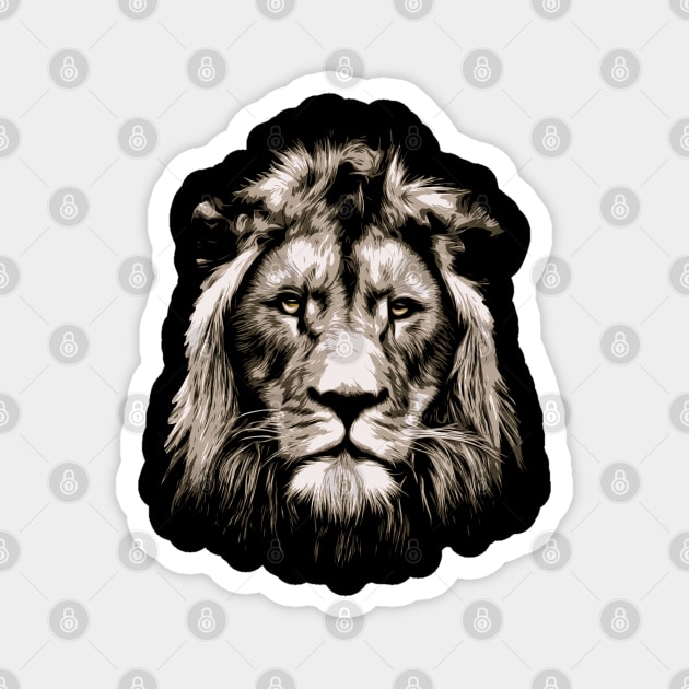 Lion Head Vector Graphic Design Magnet by RamoryPrintArt