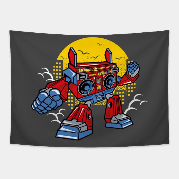 Boom box Robot Tapestry by Carlosj1313