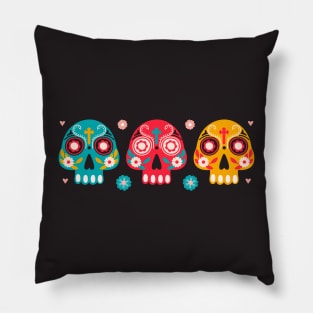 Dia de los muertes skull pattern. Mexican Day of the Dead. Pillow