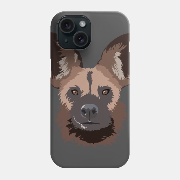 African hunting dog Phone Case by Chromescarab