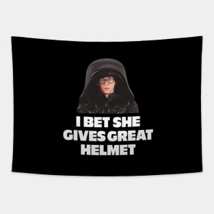 I bet she gives great helmet Tapestry