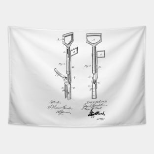 Weed Puller Vintage Patent Hand Drawing Tapestry