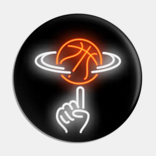 Basketball Lover , Basketball Design ,Neon Basketball Spinning Pin