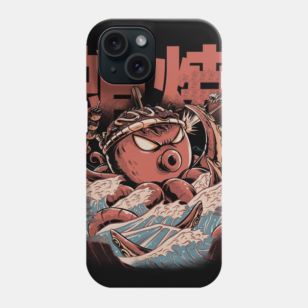 Takoyaki Attack Black Version Phone Case by Ilustrata