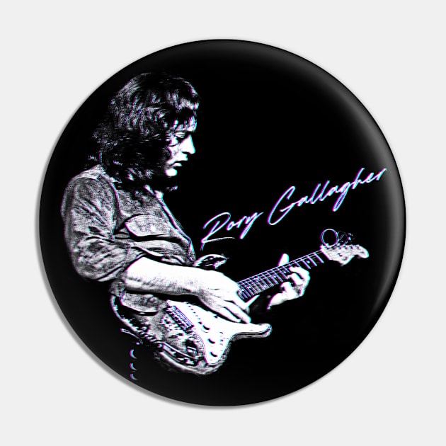 Rory Gallagher Psychedelic Style Pop Art Design Pin by CultOfRomance