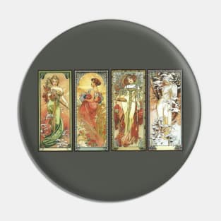 Art Nouveau 4 Seasons Art Pin