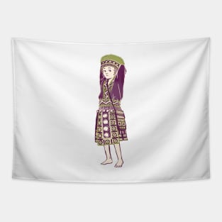 People of Thailand - Bored Hmong Girl Tapestry