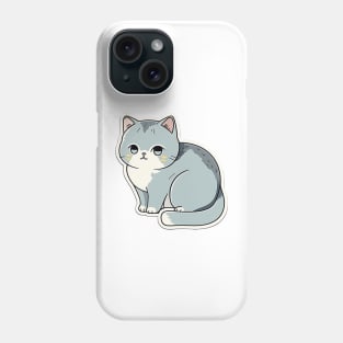 Charming British Short Hair Cat Sticker Phone Case