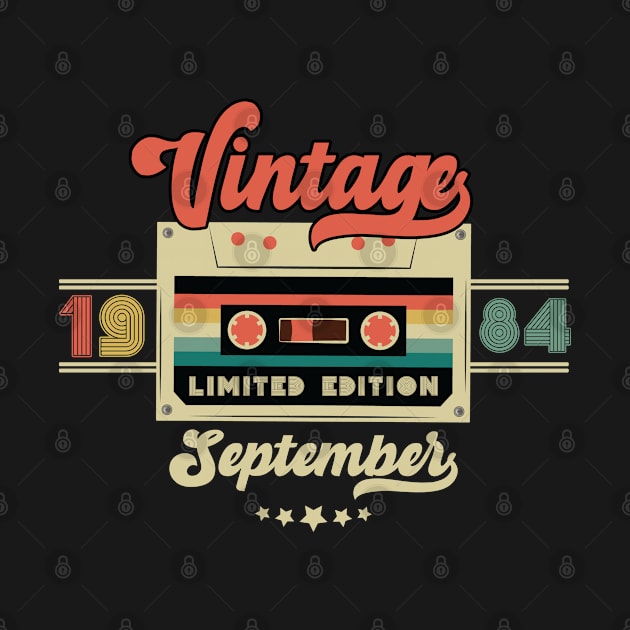 Vintage September 1984 Music Cassette - Limited Edition - 38 Years Old Birthday Gifts by Vixel Art