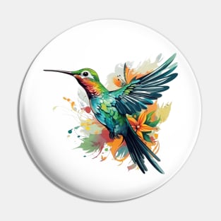 Watercolor Hummingbird Pin