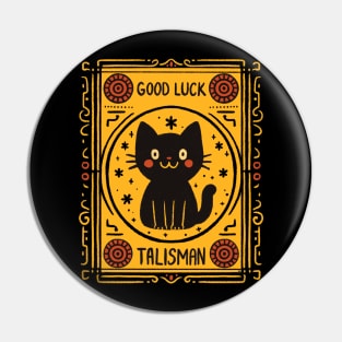 Black Cat Good Luck Talisman Pin