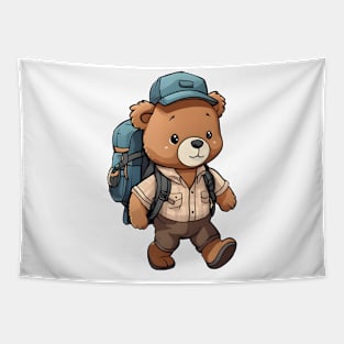 Cute bear hiking kawaii Tapestry