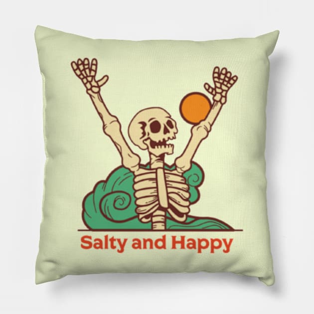 Salty and happy Pillow by horse face