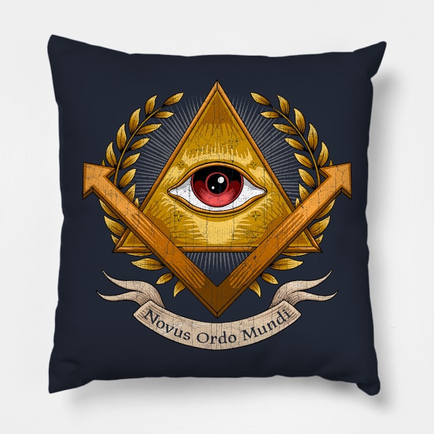 Novus Ordo Mundi - Illuminati Pillow by KennefRiggles