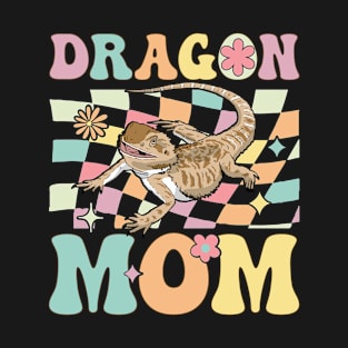 Dragon Mom Groovy Bearded Dragon Lizard Lover T-Shirt