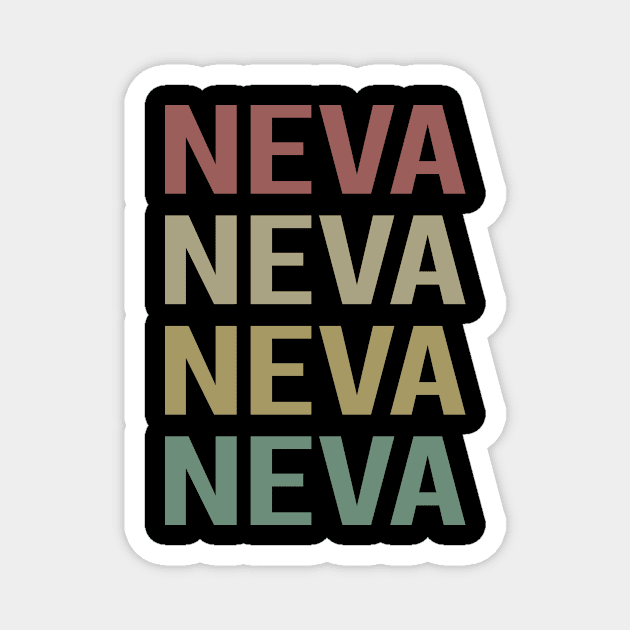 Colorful Text Art - Neva Name Magnet by PaulJGumber