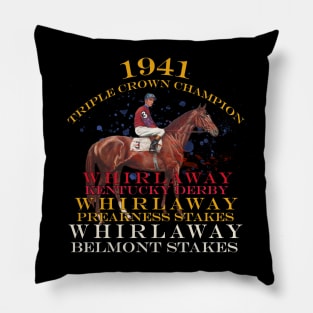 1941 Triple Crown Champion Whirlaway horse racing design Pillow