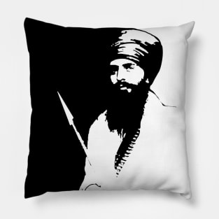 Sant Jarnail Singh Bhindranwale Black White Pillow