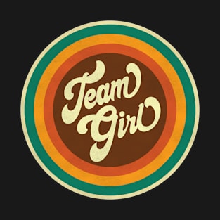 Retro 70s Vintage Circle Logo Team Girl T-Shirt