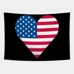 Heart Shape USA American Flag Patriot Tapestry