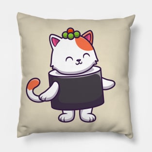 Cute Cat Sushi Salmon (3) Pillow