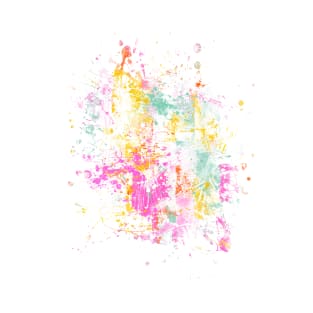 Abstract Vibrant Multicolor Brush Strokes and Splatters 4 T-Shirt