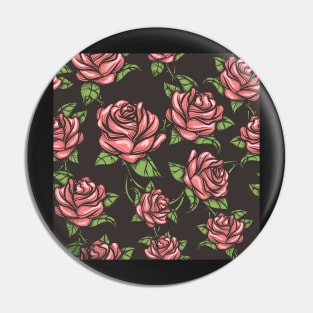 Vintage Seamless Rose Pattern Pin