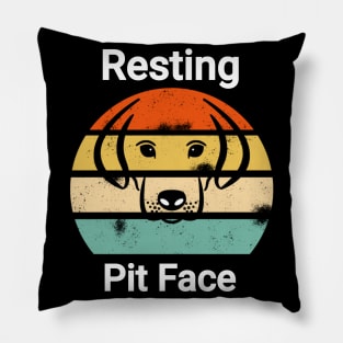 Vintage Resting pit face dog shirt Pillow